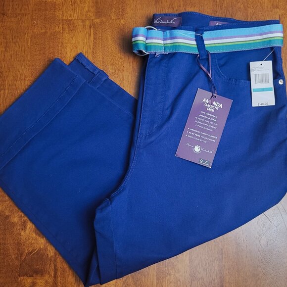 Gloria Vanderbilt ~ Sz “Missy” 16 ~ Blue Capris W/Belt ~ NWT - Picture 8 of 14